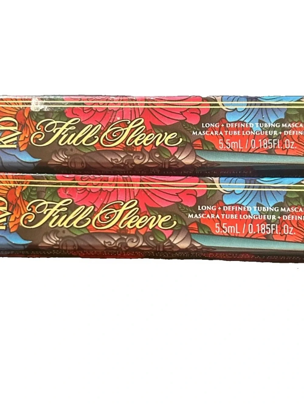 Kat Von D Full Sleeve Mascara Packaging — Floral Gold Script